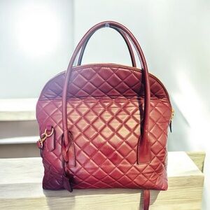Elegant Quilted Burgundy Handbag